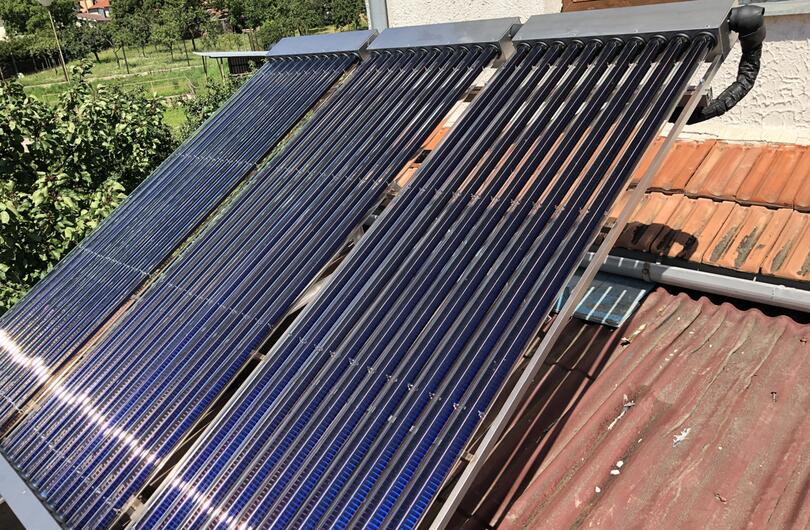 Reference: Sluneční kolektory pro ohřev TUV. 